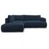 Image de Bobochic canapé d'angle l convertible fuji tissu lisse bleu foncé angle gauche FUJI