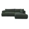 Image de Bobochic canapé d'angle l convertible fuji tissu lisse vert angle droit FUJI