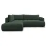 Image de Bobochic canapé d'angle l convertible fuji tissu lisse vert angle gauche FUJI