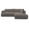 Image de Bobochic canapé d'angle l convertible fuji tissu lisse taupe angle droit FUJI
