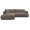 Image de Bobochic canapé d'angle l convertible fuji tissu lisse taupe angle gauche FUJI