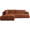 Image de Bobochic canapé d'angle l convertible fuji tissu lisse orange angle gauche FUJI