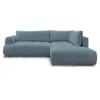 Image de Bobochic canapé d'angle l convertible fuji tissu lisse bleu clair angle droit FUJI