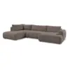 Image de Bobochic canapé panoramique convertible fuji tissu lisse taupe angle droit FUJI