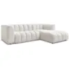 Image de Bobochic canapé d'angle fixe talia tissu bouclette blanc angle droit TALIA