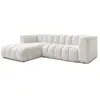 Image de Bobochic canapé d'angle fixe talia tissu bouclette blanc angle gauche TALIA
