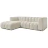 Image de Bobochic canapé d'angle fixe talia tissu bouclette beige angle gauche TALIA