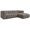 Image de Bobochic canapé d'angle fixe talia tissu bouclette marron angle droit TALIA