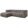 Image de Bobochic canapé d'angle fixe talia tissu bouclette marron angle gauche TALIA