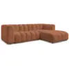 Image de Bobochic canapé d'angle fixe talia tissu bouclette orange angle droit TALIA