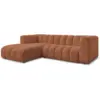 Image de Bobochic canapé d'angle fixe talia tissu bouclette orange angle gauche TALIA