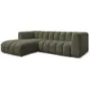 Image de Bobochic canapé d'angle fixe talia tissu bouclette vert angle gauche TALIA