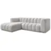 Image de Bobochic canapé d'angle fixe talia tissu bouclette gris clair angle gauche TALIA
