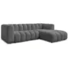 Image de Bobochic canapé d'angle fixe talia tissu bouclette gris foncé angle droit TALIA