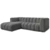 Image de Bobochic canapé d'angle fixe talia tissu bouclette gris foncé angle gauche TALIA
