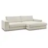 Image de Bobochic canapé d'angle fixe compact leonard velours côtelé beige angle droit LEONARD
