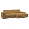 Image de Bobochic canapé d'angle fixe compact leonard velours côtelé jaune angle droit LEONARD
