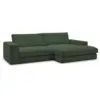 Image de Bobochic canapé d'angle fixe compact leonard velours côtelé vert foncé angle droit LEONARD