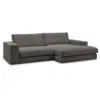 Image de Bobochic canapé d'angle fixe compact leonard velours côtelé marron angle droit LEONARD