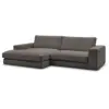 Image de Bobochic canapé d'angle fixe compact leonard velours côtelé marron angle gauche LEONARD