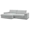 Image de Bobochic canapé d'angle fixe compact leonard velours côtelé gris clair angle gauche LEONARD