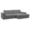 Image de Bobochic canapé d'angle fixe compact leonard velours côtelé gris foncé angle droit LEONARD