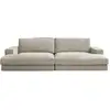 Image de Bobochic canapé droit fixe 4 places compact leonard assise profonde tissu texturé beige LEONARD
