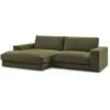 Image de Bobochic canapé d'angle fixe compact leonard tissu texturé vert angle gauche LEONARD