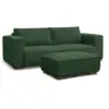Image de Bobochic canapé droit fixe 3 places chelsea gros côtelé doux avec pouf vert CHELSEA