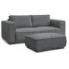 Image de Bobochic canapé droit fixe 2 places chelsea gros côtelé doux avec pouf gris foncé CHELSEA