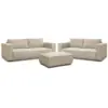 Image de Bobochic ensemble canapé droit fixe 3 + 2 places chelsea gros velours côtelé avec pouf taupe CHELSEA