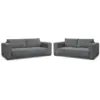 Image de Bobochic ensemble canapé droit fixe 3 + 2 places chelsea gros côtelé doux gris foncé CHELSEA