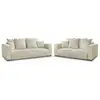 Image de Bobochic ensemble canapé droit fixe 3 + 2 places sidonie velours côtelé beige SIDONIE
