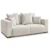 Image de Bobochic canapé droit fixe 2 places sidonie tissu chiné beige SIDONIE