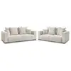 Image de Bobochic ensemble canapé droit fixe 3 + 2 places sidonie tissu chiné beige SIDONIE