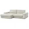 Image de Bobochic canapé d'angle fixe sierra tissu texturé beige angle gauche SIERRA