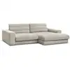 Image de Bobochic canapé d'angle fixe sierra tissu texturé taupe angle droit SIERRA