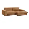 Image de Bobochic canapé d'angle fixe sierra tissu texturé orange angle droit SIERRA
