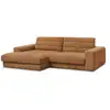 Image de Bobochic canapé d'angle fixe sierra tissu texturé orange angle gauche SIERRA