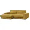 Image de Bobochic canapé d'angle fixe sierra tissu texturé jaune angle gauche SIERRA