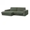 Image de Bobochic canapé d'angle fixe sierra tissu texturé vert foncé angle gauche SIERRA