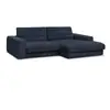 Image de Bobochic canapé d'angle fixe sierra tissu texturé bleu foncé angle droit SIERRA
