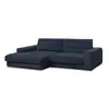 Image de Bobochic canapé d'angle fixe sierra tissu texturé bleu foncé angle gauche SIERRA