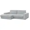 Image de Bobochic canapé d'angle fixe sierra tissu texturé gris clair angle gauche SIERRA