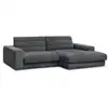 Image de Bobochic canapé d'angle fixe sierra tissu texturé gris foncé angle droit SIERRA
