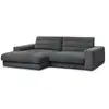 Image de Bobochic canapé d'angle fixe sierra tissu texturé gris foncé angle gauche SIERRA