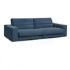 Image de Bobochic canapé droit fixe 3 places sierra velours bleu foncé SIERRA