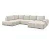 Image de Bobochic canapé panoramique convertible coffre everest tissu chiné blanc angle droit EVEREST