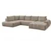 Image de Bobochic canapé panoramique convertible coffre everest tissu chiné taupe angle droit EVEREST