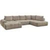 Image de Bobochic canapé panoramique convertible coffre everest tissu chiné taupe angle gauche EVEREST